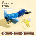 Interactive Cat Toy Electric Simulation Bird With Chirping Sound Flapping Wings Plush Chew Bite Toy For Kittens Cats Pet Supplie