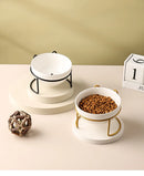 Ceramic Cat Bowl Cat Food Bowl Dog Bowl Drinking Water Bowl Food Bowl Cervical  Protection Pet Supplies Ceramic Double  Cat Bowl