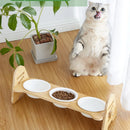 Cat Food Bowl Raised Dog Ceramic Adjustable Elevated Stand Feeder Neck Care Cat Dog Pets Supplies water Bowls