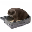 Oxford Cloth Foldable Cat Litter Box Large Capacity Waterproof Travel Litter Pan Rectangular with Shovel Mobile Cat Toilet