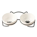 Ceramic Cat Bowl Cat Food Bowl Dog Bowl Drinking Water Bowl Food Bowl Cervical  Protection Pet Supplies Ceramic Double  Cat Bowl