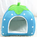 Removable Kennel Winter Pet House with Cushion Strawberry Foldable Pet Bed Puppy Cave Small and Medium Pet