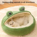 New Pet Nest Winter Protect Cold Warm Dog Den Cat Villa Small Frog Shape Semi Enclosed Kitten Puppy Plush Mattress Pet Supplies