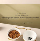 Ceramic Cat Bowl Cat Food Bowl Dog Bowl Drinking Water Bowl Food Bowl Cervical  Protection Pet Supplies Ceramic Double  Cat Bowl