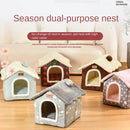 Foldable Cat/dog Pet Nest Detachable and Washable Cat House Dog House Indoor Cat Nest Suitable for Small and Medium-sized Pets