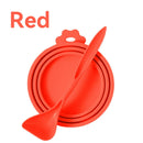 Portable Silicone Dog Cat Canned Lid 2-in-1Food Sealer Spoon Pet Food Cover Storage Fresh-keeping Lids Bowl Dog Accessories
