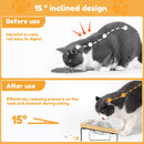 Elevated Pet Bowls Wood Cat Bowl Stand with Stainless Steel Food 3 Bowls Wooden Dog Water Feeding Dish Non Slip Iron Rack