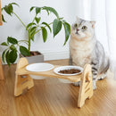 Cat Food Bowl Raised Dog Ceramic Adjustable Elevated Stand Feeder Neck Care Cat Dog Pets Supplies water Bowls