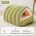 Winter Thermal Plush Cat Bed Winter Warm Enclosed House with Removable Washable Cover for Cats Small Pets Anxiety Relief ﻿
