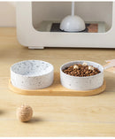 Black Dot Ceramic Pet Bowl for Cats and Dogs - Small To Medium Breed, Puppy-friendly, Minimalist Design Spill-proof Pet Supplies