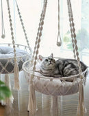 Winter Pet Hammock Hand Woven Cotton Rope Cat Swing Hanging Basket Indoor Pend Nest Kitten Supplies