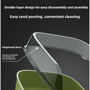 Semi Covered Cat Litter Box Plastic Anti Tracking Pet Toilet with Removable Scoop for Odor Control