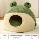 New Pet Nest Winter Protect Cold Warm Dog Den Cat Villa Small Frog Shape Semi Enclosed Kitten Puppy Plush Mattress Pet Supplies