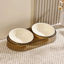 Food Feeders Pet Cat Double Bowls Feeder Adjustable Height Cats Dogs Drinker Water Bowl Dish Elevated Feeding Kitten Supplies