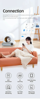 Smart Cat Litter Box Fully Automatic Large Capacity Cat Litter Box Semi-enclosed Smart Cat Toilet APP Remote Control