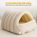 Winter Thermal Plush Cat Bed Winter Warm Enclosed House with Removable Washable Cover for Cats Small Pets Anxiety Relief ﻿