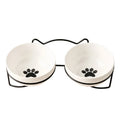 Ceramic Cat Bowl Cat Food Bowl Dog Bowl Drinking Water Bowl Food Bowl Cervical  Protection Pet Supplies Ceramic Double  Cat Bowl