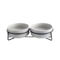 Double Cat Food Water Bowls with Stand Ceramic Pet Feeding Accessories Cats Small Dogs Eat Drink Supplies Puppy Feeder Bowl