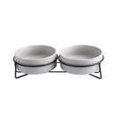 Double Cat Food Water Bowls with Stand Ceramic Pet Feeding Accessories Cats Small Dogs Eat Drink Supplies Puppy Feeder Bowl
