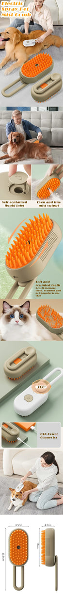 Steam Brush Cat Hair Steam Brush Steamy Cats Brush Electric Spray Pet Comb Grooming Removing Tangled and Loose Cats Accessories