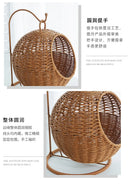 Cat Cage Household Small Family Cat Nest Hanging Basket Imitation Rattan Weaving Hanging Basket Desktop Snack Candy Fruit Basket