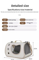 Portable Pet Carrier Bag for Small Dogs Cats Outdoor Foldable Cat Bag Breathable Cat Shoulder Bag Kitten Carrying Bag