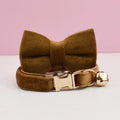 Cat Supplies Velvet Cat Collar Personalized Cat Collar with Name Plate Bell Bow tie Custom Engrave Collars for Cat