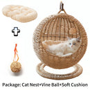 Internet celebrity semi-enclosed pet hammock cat nest cat cage round cat hanging bed basket rattan summerhammock