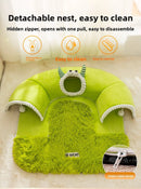 Warm Pet Playhouse 3 Caves Toy Balls - Plush Dog Cat Tunnel Bed - Interactive Puppy Kitten Play Mat for Small Pets Indoor