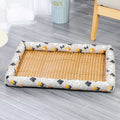 Pet Cat Bed Mat Rattan Woven Cat Sleeping Mat Sofa Bed Summer Pet Cooling Mat for Small Dog Cats Kitten Puppy Beds Cushion