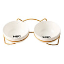 Ceramic Cat Bowl Cat Food Bowl Dog Bowl Drinking Water Bowl Food Bowl Cervical  Protection Pet Supplies Ceramic Double  Cat Bowl