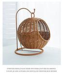 Cat Cage Household Small Family Cat Nest Hanging Basket Imitation Rattan Weaving Hanging Basket Desktop Snack Candy Fruit Basket