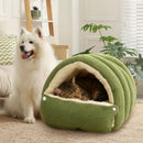 Winter Thermal Plush Cat Bed Winter Warm Enclosed House with Removable Washable Cover for Cats Small Pets Anxiety Relief ﻿
