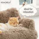 KEMORELA Luxury Thickened Long-Haired Cat Sofa for Large Cats Cozy Heightened Cushioned Pet Bed Durable Furniture for Home Decor