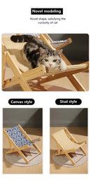 Pet Cat Bed Chair Home Use 4-speed Adjustable Wear-resistant Sisal Cat Scratching Board Foldable Breathable Pet Sofa Recliner