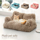 KEMORELA Luxury Thickened Long-Haired Cat Sofa for Large Cats Cozy Heightened Cushioned Pet Bed Durable Furniture for Home Decor