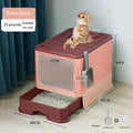 Large fully enclosed cat litter box with folding drawers for odor removal cat toilet with large splash-proof pet accessories