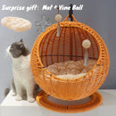 Internet celebrity semi-enclosed pet hammock cat nest cat cage round cat hanging bed basket rattan summerhammock