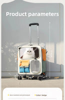 Cat bag out portable cat backpack pet trolley case backpack car riding artifact dog large-capacity suitcase