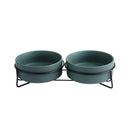 Double Cat Food Water Bowls with Stand Ceramic Pet Feeding Accessories Cats Small Dogs Eat Drink Supplies Puppy Feeder Bowl