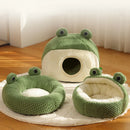 New Pet Nest Winter Protect Cold Warm Dog Den Cat Villa Small Frog Shape Semi Enclosed Kitten Puppy Plush Mattress Pet Supplies