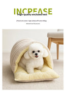 Winter Thermal Plush Cat Bed Winter Warm Enclosed House with Removable Washable Cover for Cats Small Pets Anxiety Relief ﻿