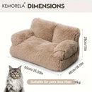 KEMORELA Luxury Thickened Long-Haired Cat Sofa for Large Cats Cozy Heightened Cushioned Pet Bed Durable Furniture for Home Decor