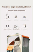 Cat bag out portable cat backpack pet trolley case backpack car riding artifact dog large-capacity suitcase