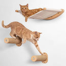 Cat Shelf Furniture Activity Indoor Cats Wall Hammock Climbing Shelves Solid Wood Steps Sisal Rope Cat Stairs Pet Wall Furniture