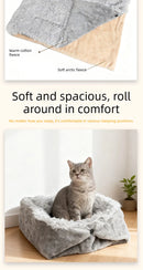 Folding Cat Car Nest Winter Warm Car Kennel Puppy House Anti-freezing Pet Fleece Thickened Platform Cage Kitten Mat  Pet Bed