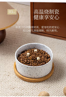 Black Dot Ceramic Pet Bowl for Cats and Dogs - Small To Medium Breed, Puppy-friendly, Minimalist Design Spill-proof Pet Supplies
