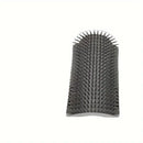 Space-Saving Wall-Mount Cat Groomer: 2-in-1 Corner Scratch Pad & Massage Brush. Protects Furniture. Durable Design.