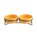 Double Cat Food Water Bowls with Stand Ceramic Pet Feeding Accessories Cats Small Dogs Eat Drink Supplies Puppy Feeder Bowl