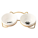 Ceramic Cat Bowl Cat Food Bowl Dog Bowl Drinking Water Bowl Food Bowl Cervical  Protection Pet Supplies Ceramic Double  Cat Bowl